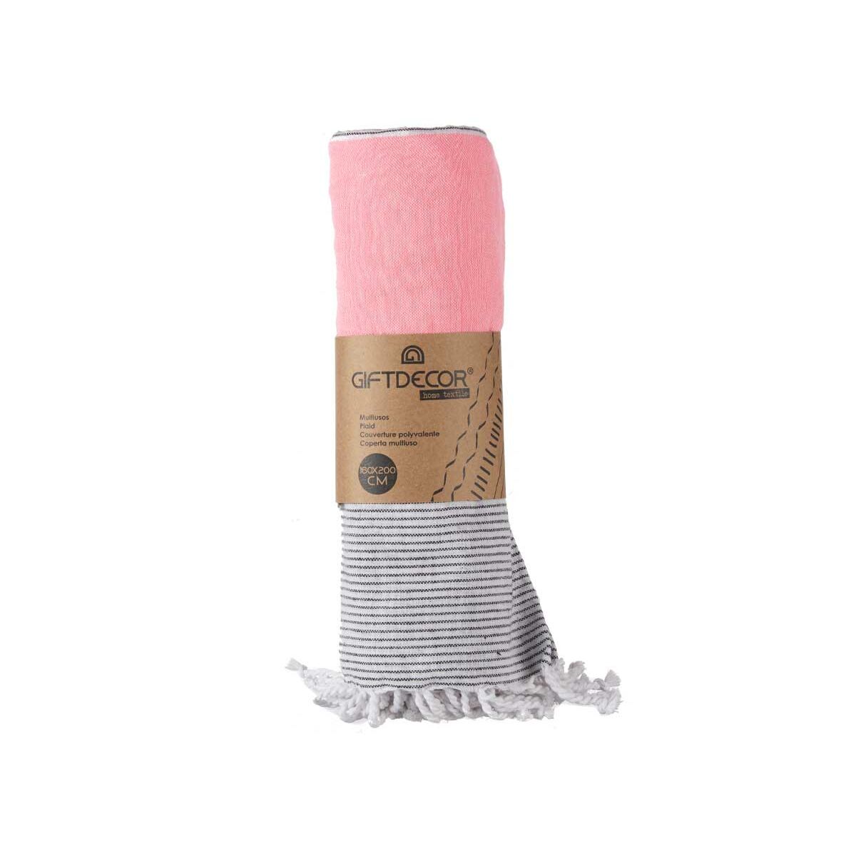Capa para Sofá Multiusos Gift Decor Cor de Rosa 160 x 200 cm 40 x 9 x 8 cm Riscas 2 S3610334_1
