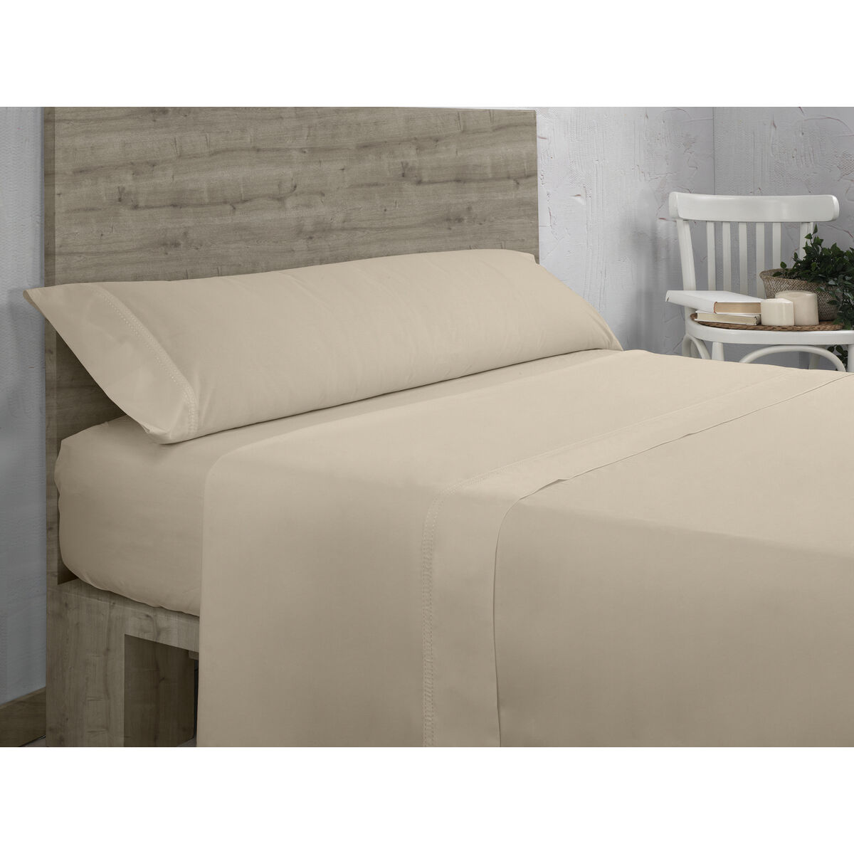 Lençol de baixo ajustável Alexandra House Living QUTUN Cinzento 200 x 1 x 200 cm 2 D1602209_1