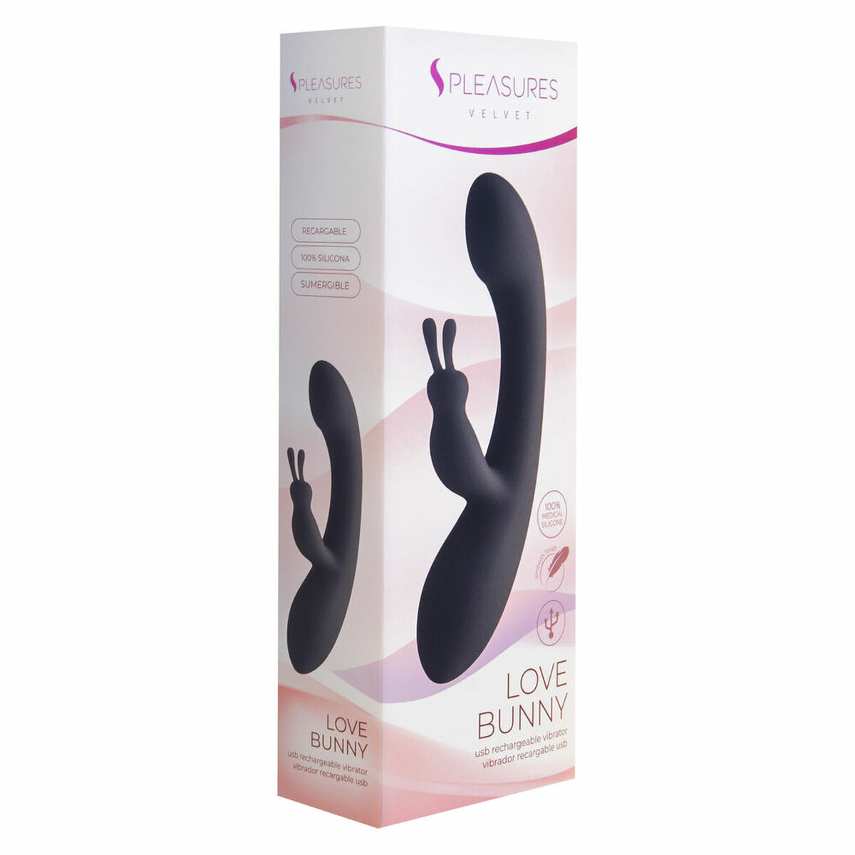 Vibrador Coelho S Pleasures Preto Cor de Rosa 1 S4004247_0