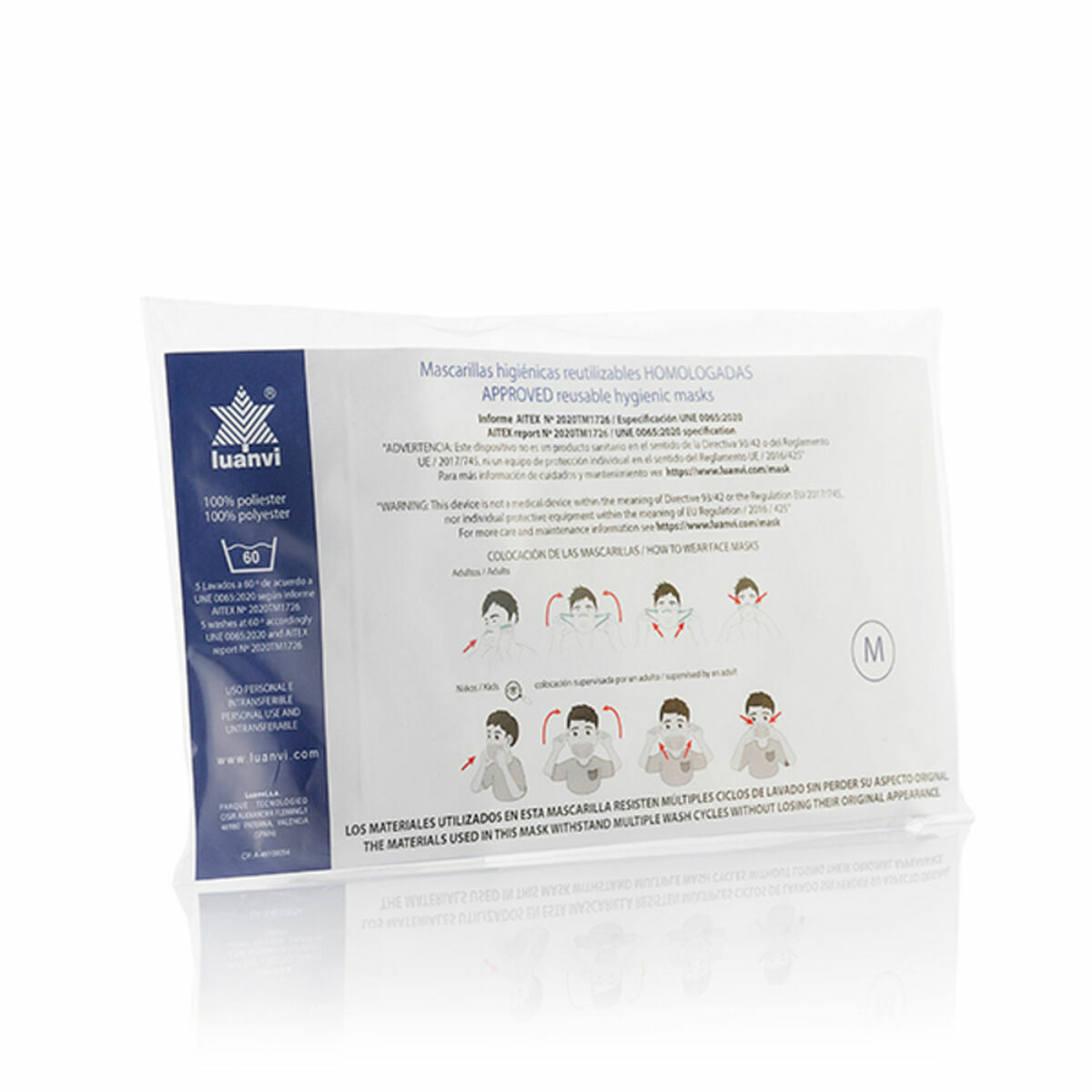 Máscara Higiénica em Tecido Reutilizável Gas Luanvi Tamanho M Pack de 3 uds 5 S3206855_4