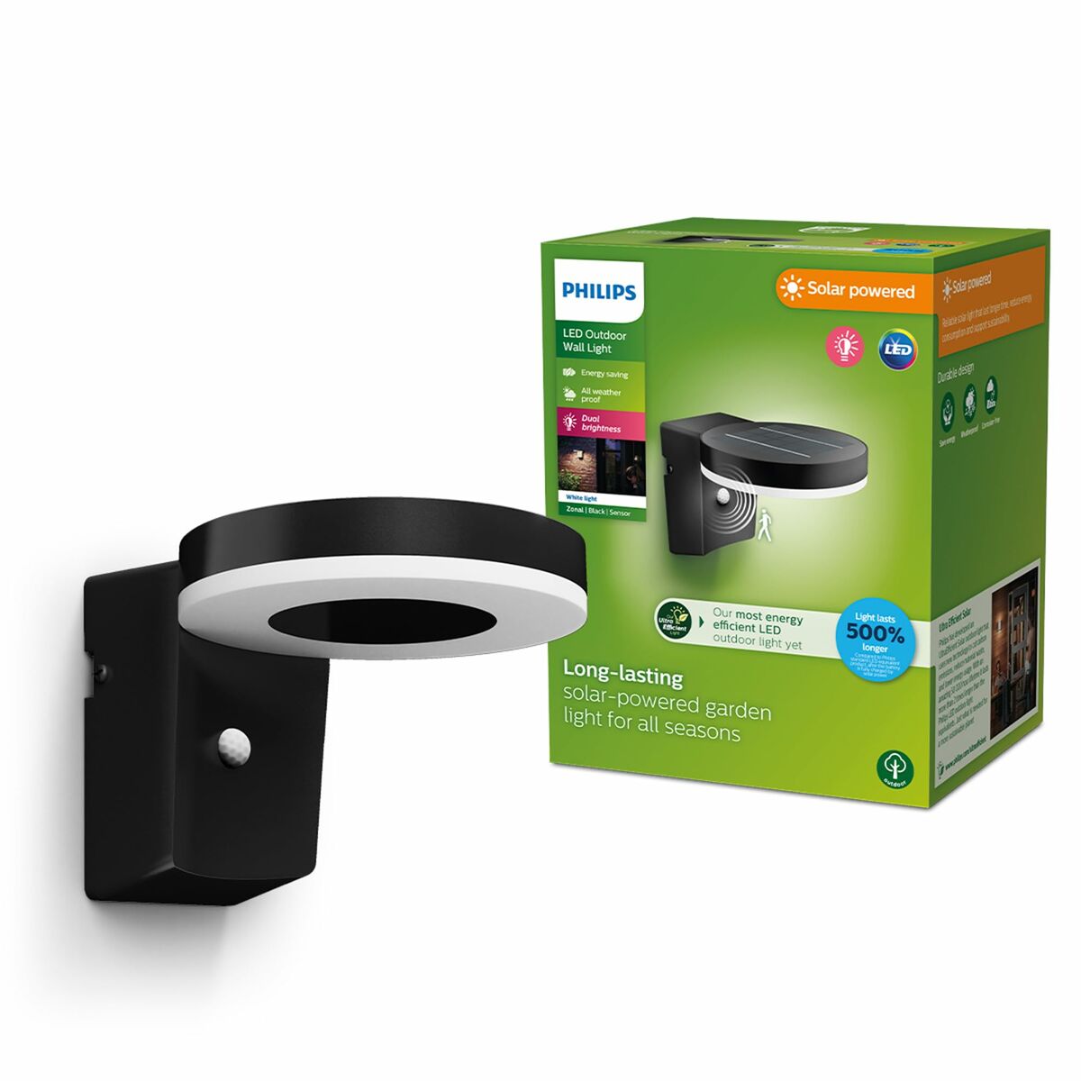 Luz de Parede Philips 1,3 W 250 Lm Solar Redondo (3000 K) 5 S7924021_4