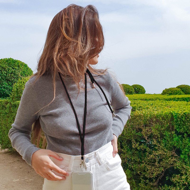 Cordão suspenso universal COOL com cartão de smartphone Preto - Image 2