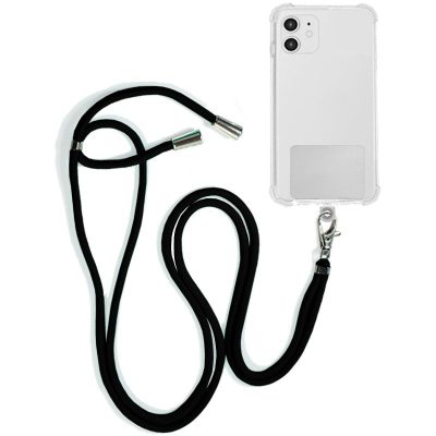 Cordão suspenso universal COOL com cartão de smartphone Preto