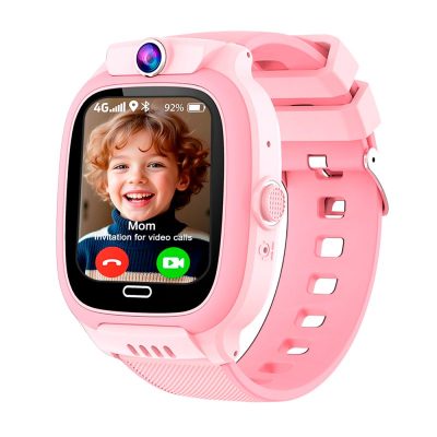 Smartwatch COOL Kids 4G GPS Silicone Rosa (Localização, Chamadas de Vídeo, SIM)
