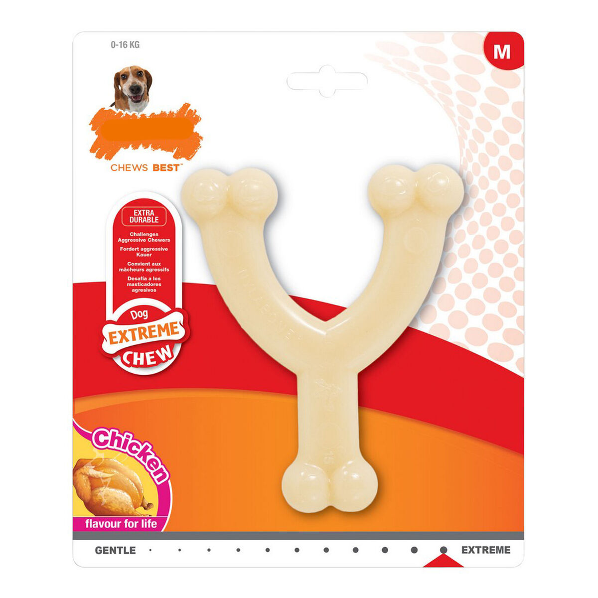 Mordedor para cão Nylabone Extreme Chew Wishbone Tamanho M Frango Nylon 1 S6101442_0