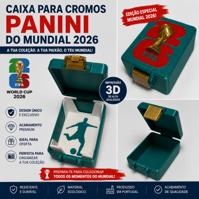 Caixa Para Cromos Panini - Mundial 2026 - Versão Cores Portugal
