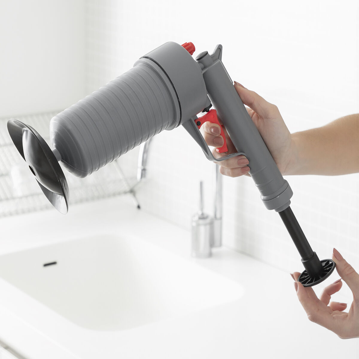 Pistola Desentupidora de Ar Comprimido Universal com Adaptadores KlinGun InnovaGoods 7 V0103255_6