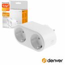 Ficha Elétrica Adaptadora 2x Schuko Inteligente WiFi DENVER