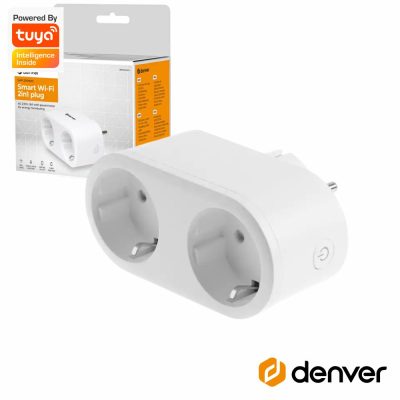 Ficha Elétrica Adaptadora 2x Schuko Inteligente WiFi DENVER